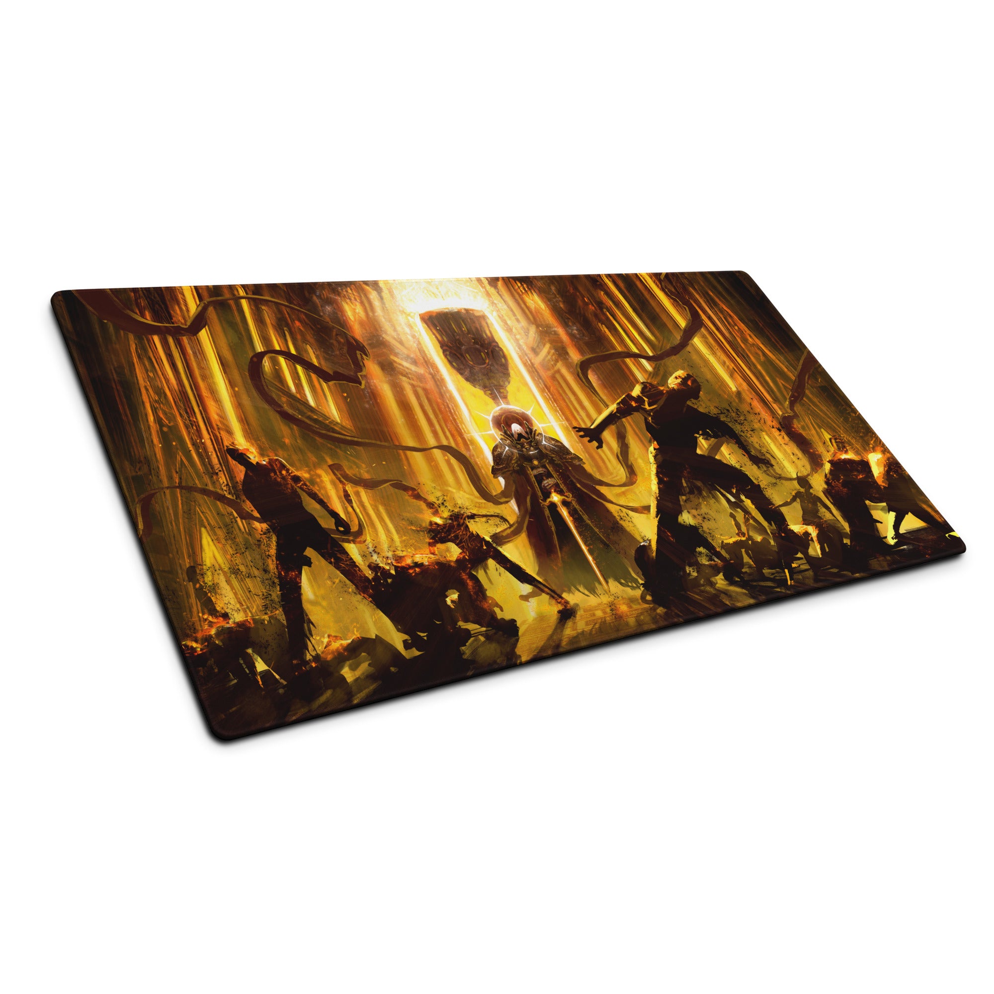 Gaming Mouse Pad Orange And Gold Fiery Design For Desktop Setup Style Modern Large Non Slip