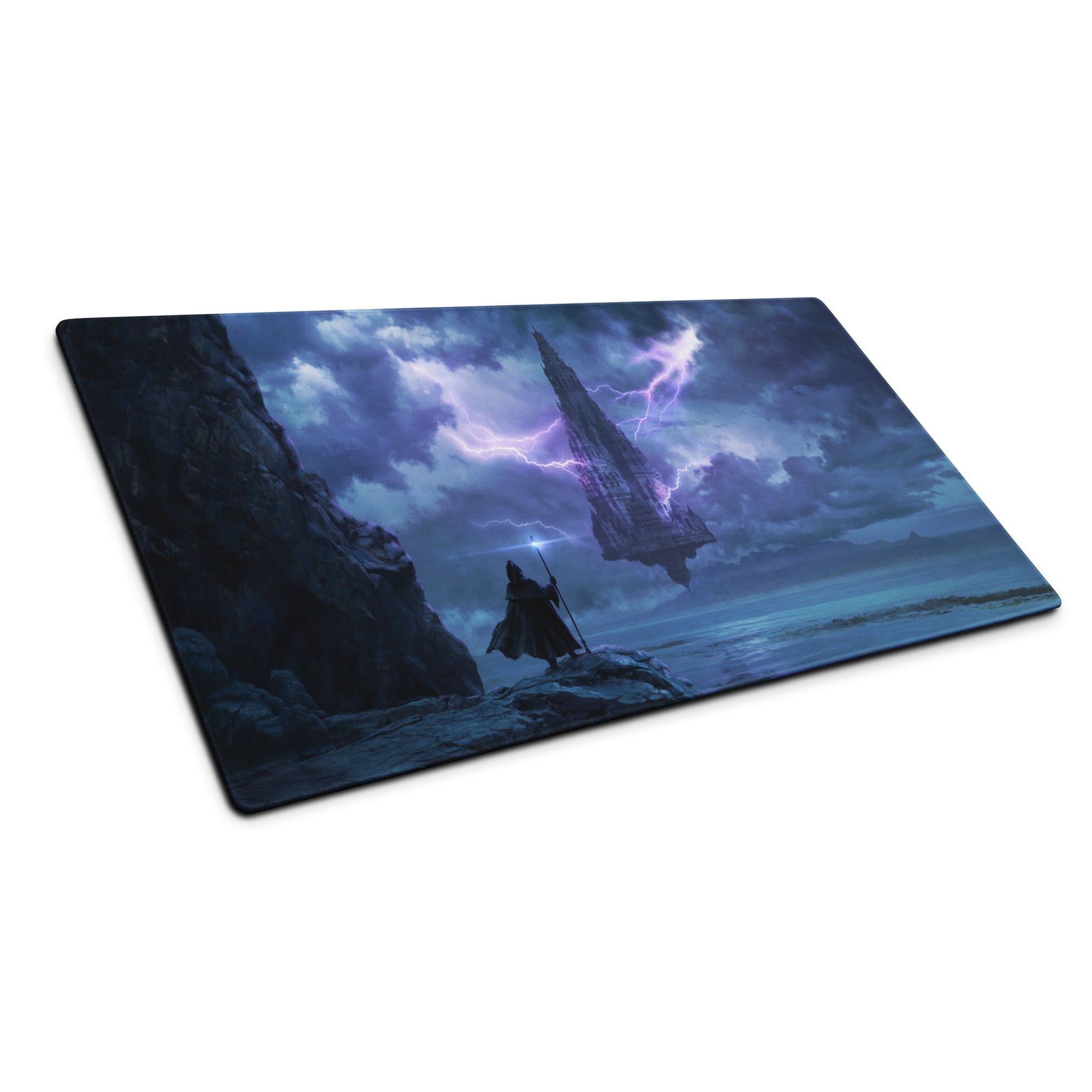 Gaming Mouse Pad Blue Purple For Gaming Desk Setup In Dark Fantasy Art Moody Esports Decor For Desk Gaming Digital Art