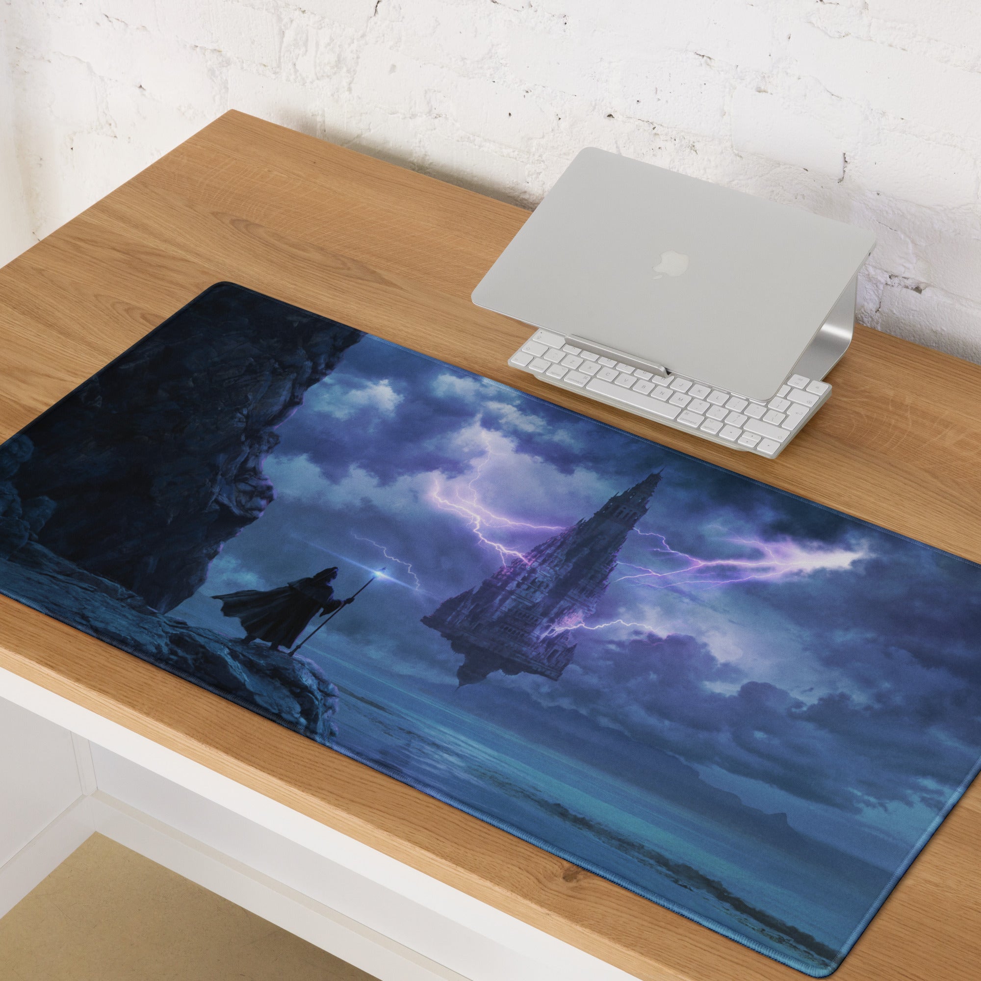 Gaming Mouse Pad Blue Purple For Gaming Desk Setup In Dark Fantasy Art Moody Esports Decor For Desk Gaming Digital Art