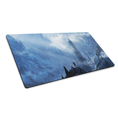 Gamer Mouse Pad Blue Ice Fantasy Castle For Desk - Digital Art Style Epic Fantasy
