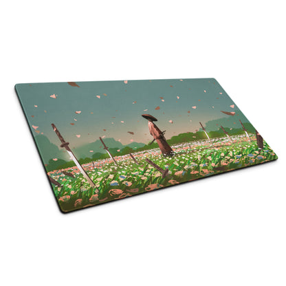Gaming Mouse Pad Teal And Pink For Gaming Desk Setup Illustration Style Calming Mood Esports Decor Digital Artwork