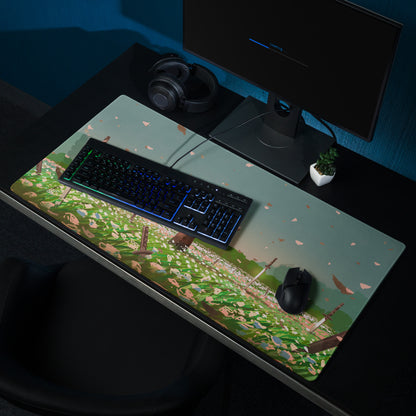 Gaming Mouse Pad Teal And Pink For Gaming Desk Setup Illustration Style Calming Mood Esports Decor Digital Artwork
