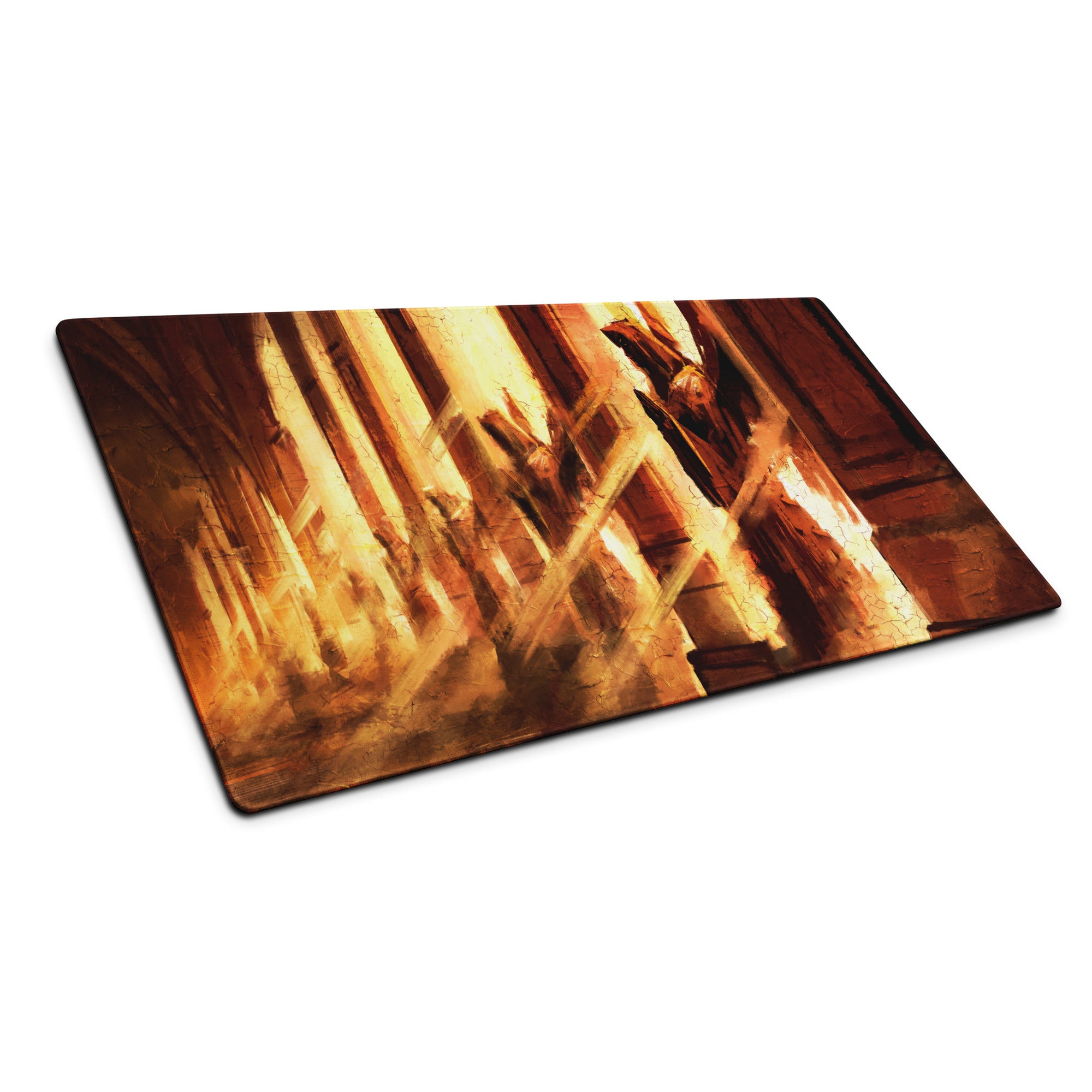Orange Brown Gaming Mouse Pad Desk Mat For Gaming Setup Cinematic Abstract Mood Esports Decor Non Slip Backing Stitching