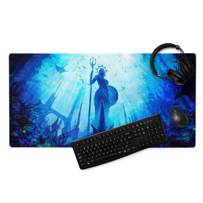 Underwater Blue Gaming Mouse Pad For Gaming Desk Setup Epic Ocean Fantasy Digital Art Style