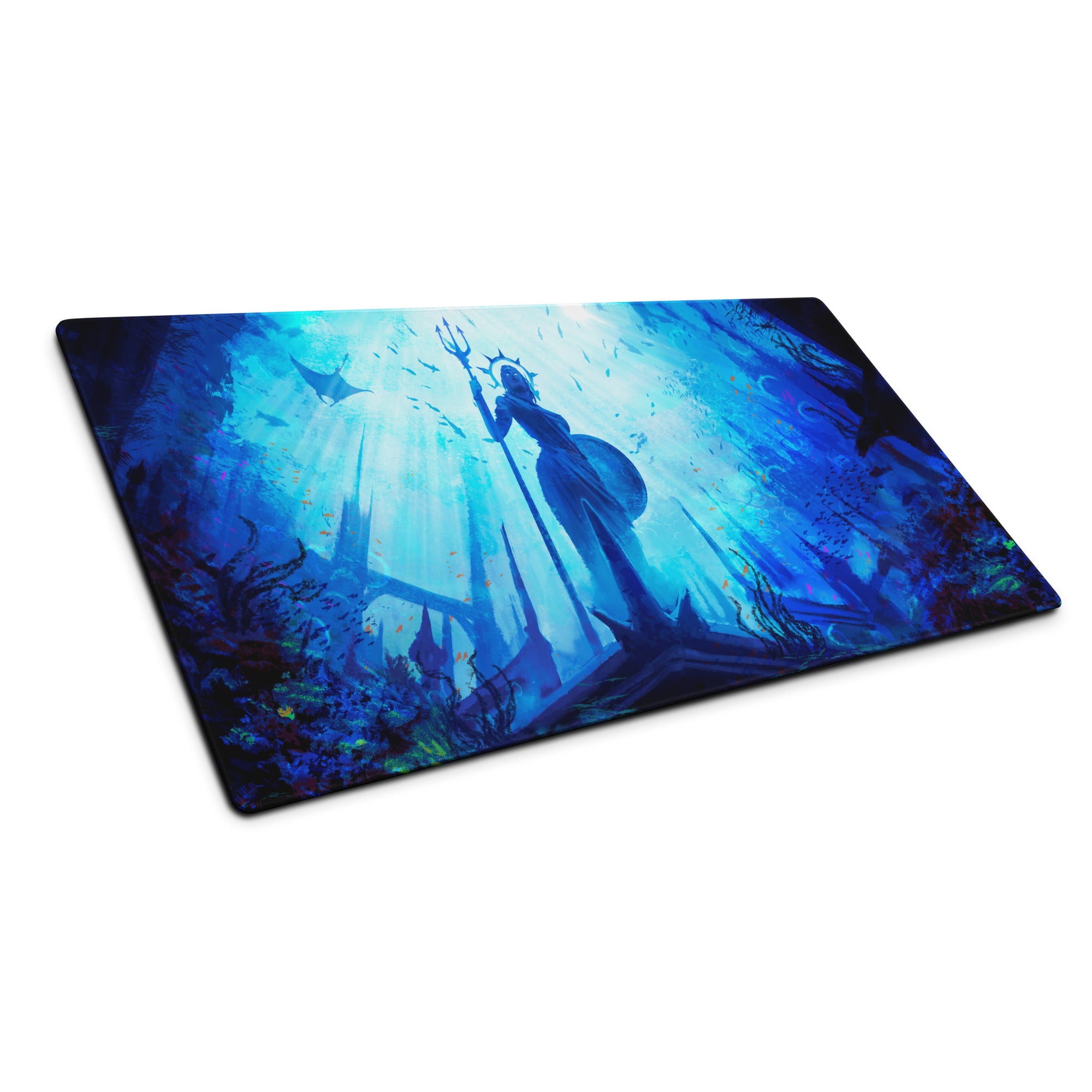 Underwater Blue Gaming Mouse Pad For Gaming Desk Setup Epic Ocean Fantasy Digital Art Style