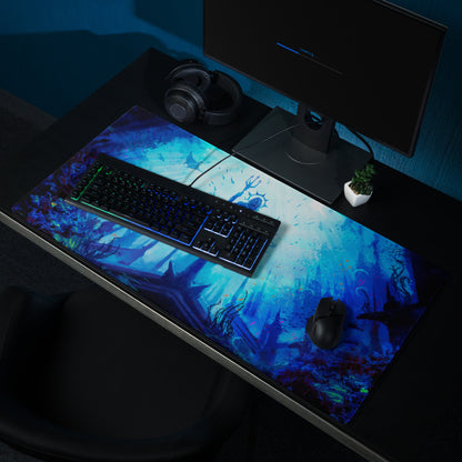 Underwater Blue Gaming Mouse Pad For Gaming Desk Setup Epic Ocean Fantasy Digital Art Style