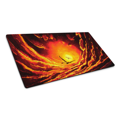 Gaming Mouse Pad Fiery Orange Red Colors For Desktop Setup Modern Style Bold Intense Minimalist Gaming Decor Digital Art