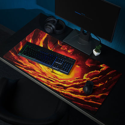 Gaming Mouse Pad Fiery Orange Red Colors For Desktop Setup Modern Style Bold Intense Minimalist Gaming Decor Digital Art