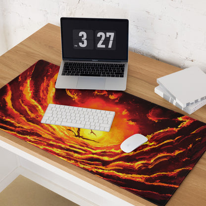Gaming Mouse Pad Fiery Orange Red Colors For Desktop Setup Modern Style Bold Intense Minimalist Gaming Decor Digital Art