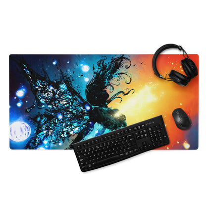 Gaming Mouse Pad Blue Orange Gradient For Immersive Setup Large Non Slip Base Edge Stitching Ideal for Dota CSGO