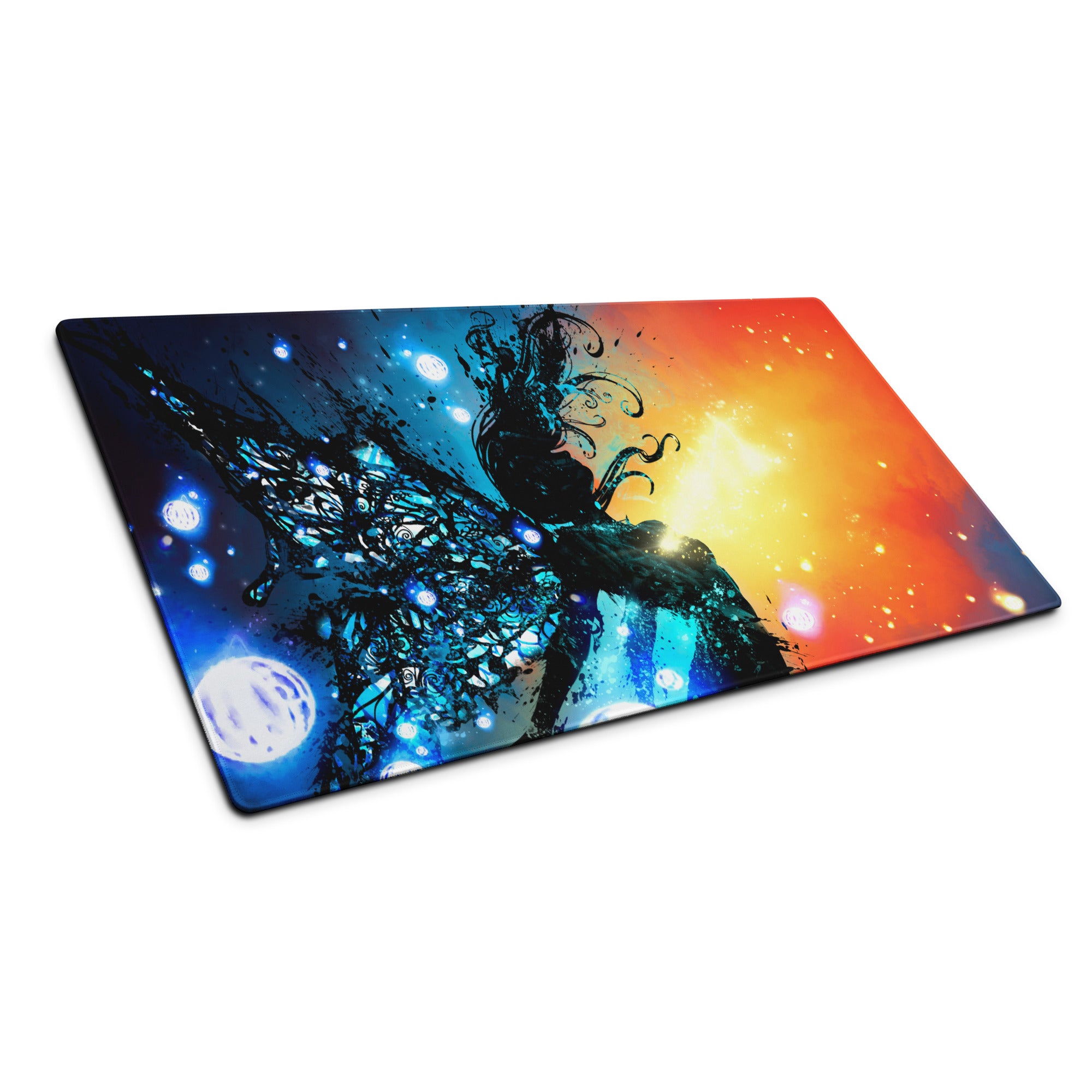Gaming Mouse Pad Blue Orange Gradient For Immersive Setup Large Non Slip Base Edge Stitching Ideal for Dota CSGO