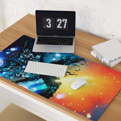 Gaming Mouse Pad Blue Orange Gradient For Immersive Setup Large Non Slip Base Edge Stitching Ideal for Dota CSGO