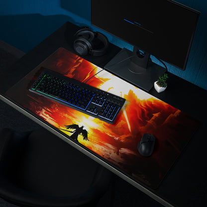 Gaming Mouse Pad Fire Orange Red On Black For Gaming Setup Cinematic Digital Art