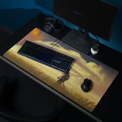 Large Gaming Mouse Pad With Edge Stitching Non Slip Base For Gaming Desk Sunset Orange Yellow Landscape Digital Art