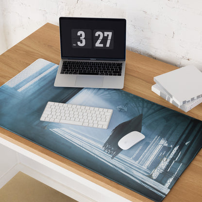 Gaming Mouse Pad Blue Teal For Gaming Desk Setup Cinematic Fantasy Style Moody Atmosphere Gamer Desk Decor Digital Print