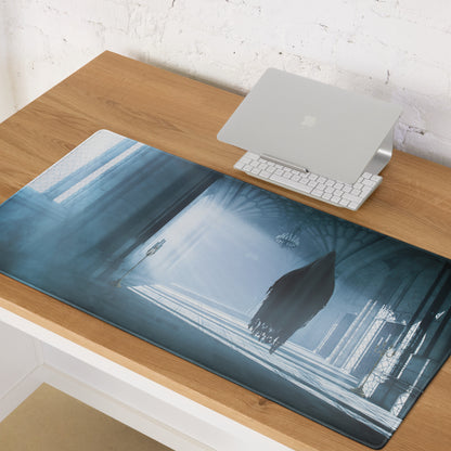 Gaming Mouse Pad Blue Teal For Gaming Desk Setup Cinematic Fantasy Style Moody Atmosphere Gamer Desk Decor Digital Print