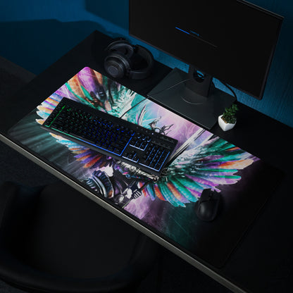 Multicolor Fantasy Warrior Gaming Mouse Pad For PC Desk Setup Large Size Non Slip Base Edge Stitching