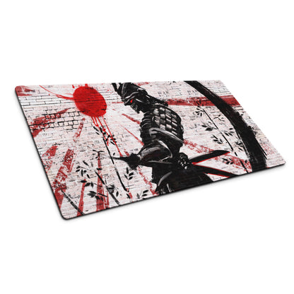 Gaming Mouse Pad Red Black For Desktop Setup Graffiti Style Large Non Slip Edge Stitching