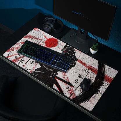 Gaming Mouse Pad Red Black For Desktop Setup Graffiti Style Large Non Slip Edge Stitching