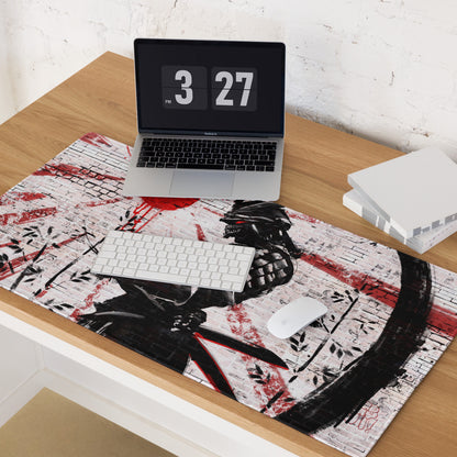 Gaming Mouse Pad Red Black For Desktop Setup Graffiti Style Large Non Slip Edge Stitching