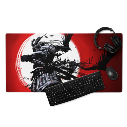 Red Black Abstract Battle Gaming Mouse Pad Large Size For Desktop Setup Non Slip Dynamic Brushstroke Art