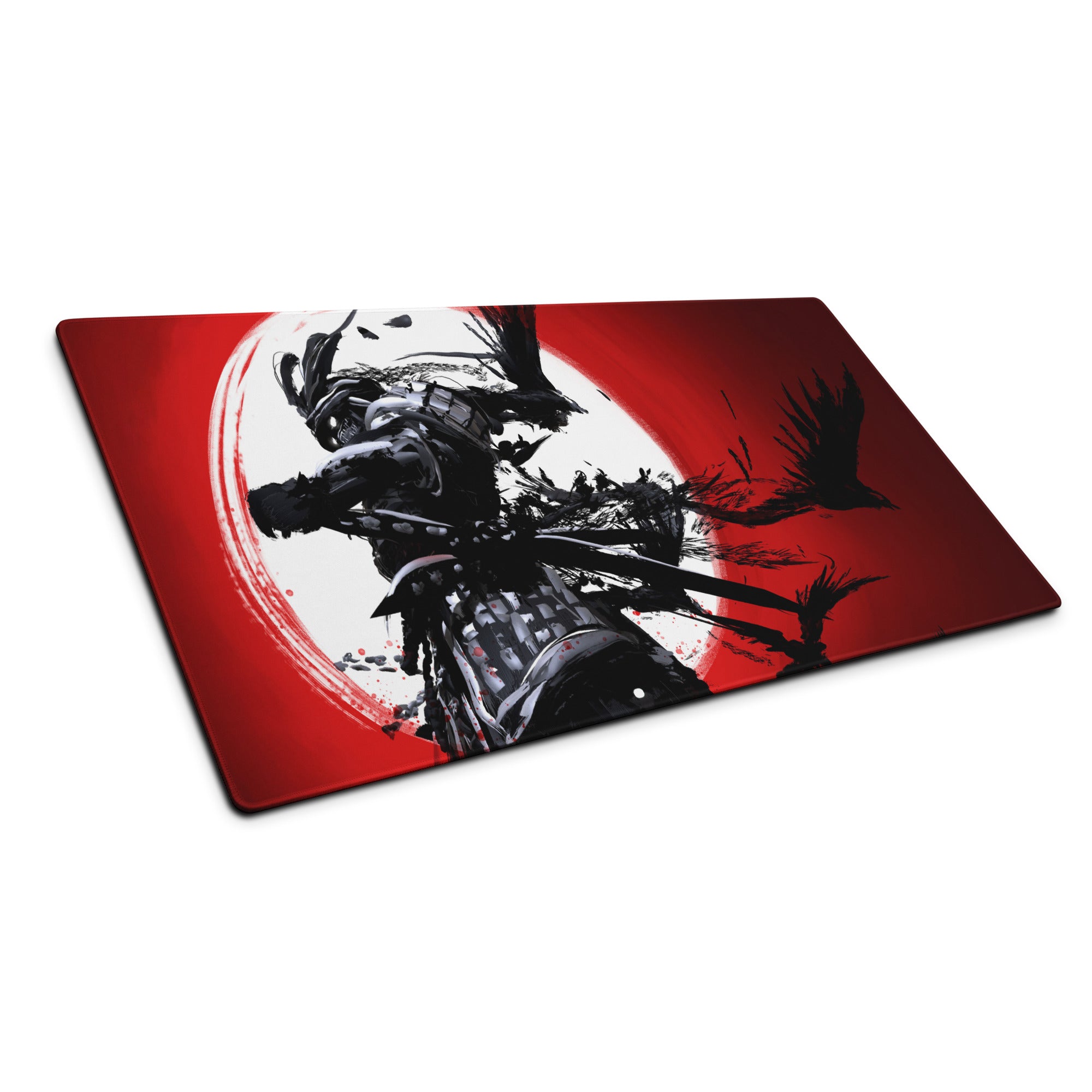 Red Black Abstract Battle Gaming Mouse Pad Large Size For Desktop Setup Non Slip Dynamic Brushstroke Art
