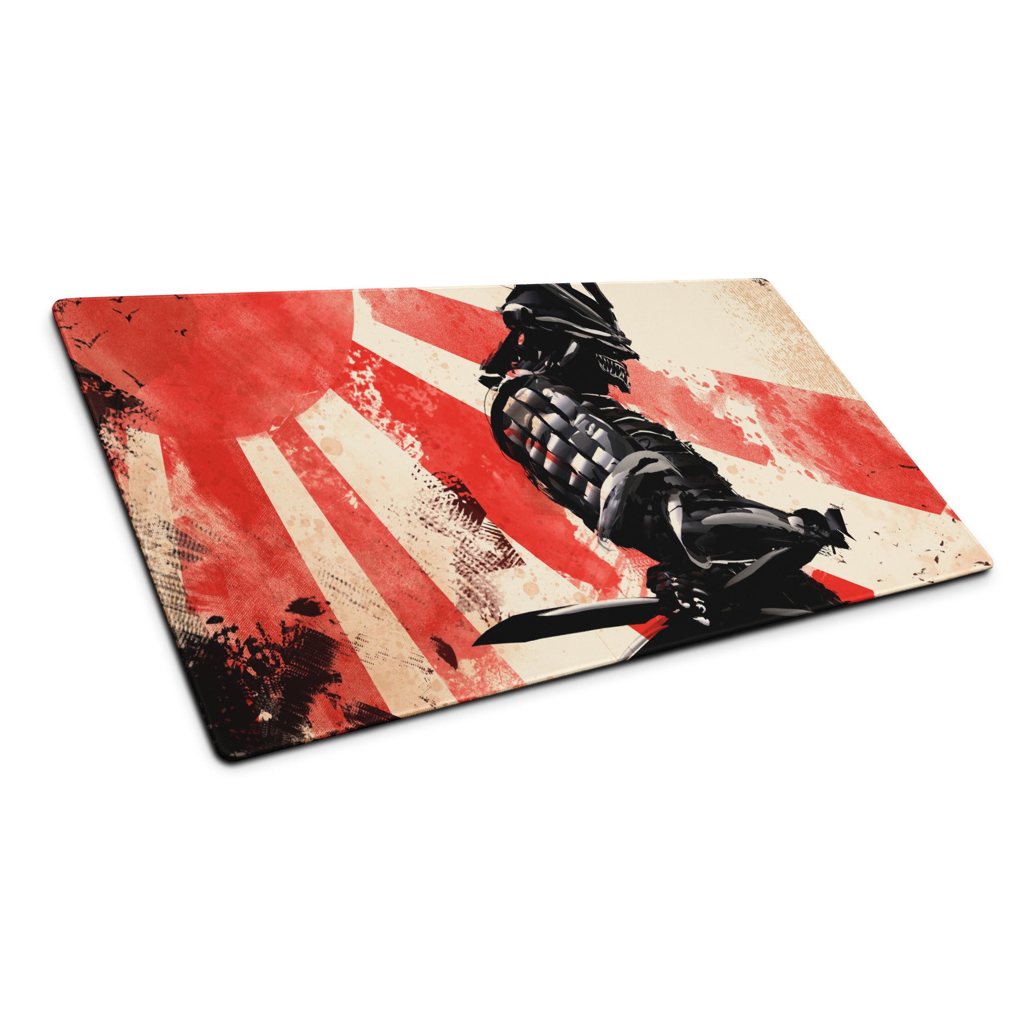 Gaming Mouse Pad Red Beige Black For Gaming Desk Large Non Slip Edge Stitched Grunge Esports Setups