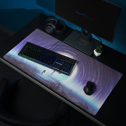 Gamer Mouse Pad Blue Purple Night Sky Cosmic Spiral For Gaming Setup Modern SciFi Art