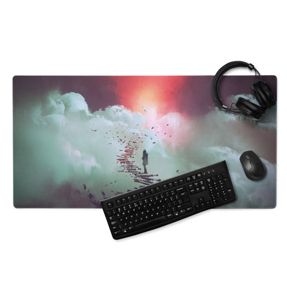 Gaming Mouse Pad Teal Pink Purple Sunset Nebula Art For Gaming Desk Setup Modern Digital Art Cosmic Mood