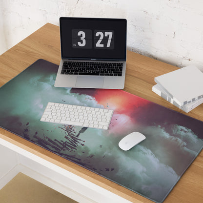 Gaming Mouse Pad Teal Pink Purple Sunset Nebula Art For Gaming Desk Setup Modern Digital Art Cosmic Mood