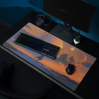 Orange Purple Blue Sunset Gamer Mouse Pad Large Non Slip Desk Mat For Gaming Setup Atmospheric Digital Art