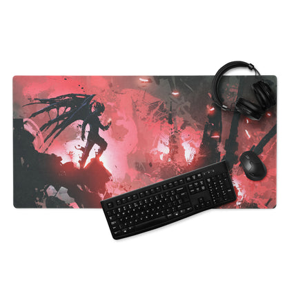 Gaming Mouse Pad Red And Black For Gaming Desk Modern Abstract Style Dynamic Esports Decor Digital Art