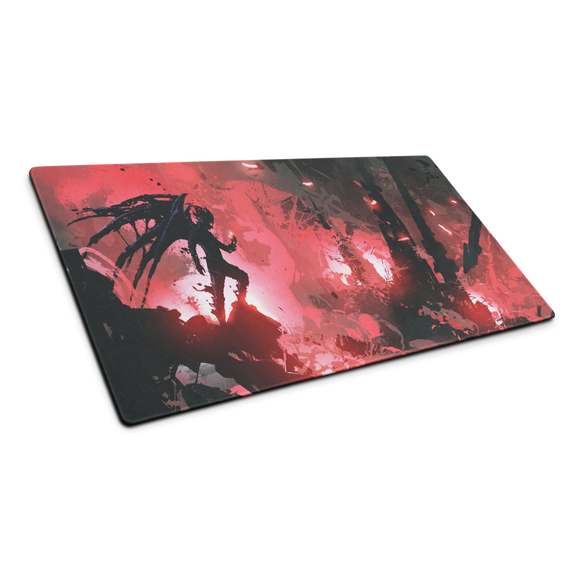 Gaming Mouse Pad Red And Black For Gaming Desk Modern Abstract Style Dynamic Esports Decor Digital Art