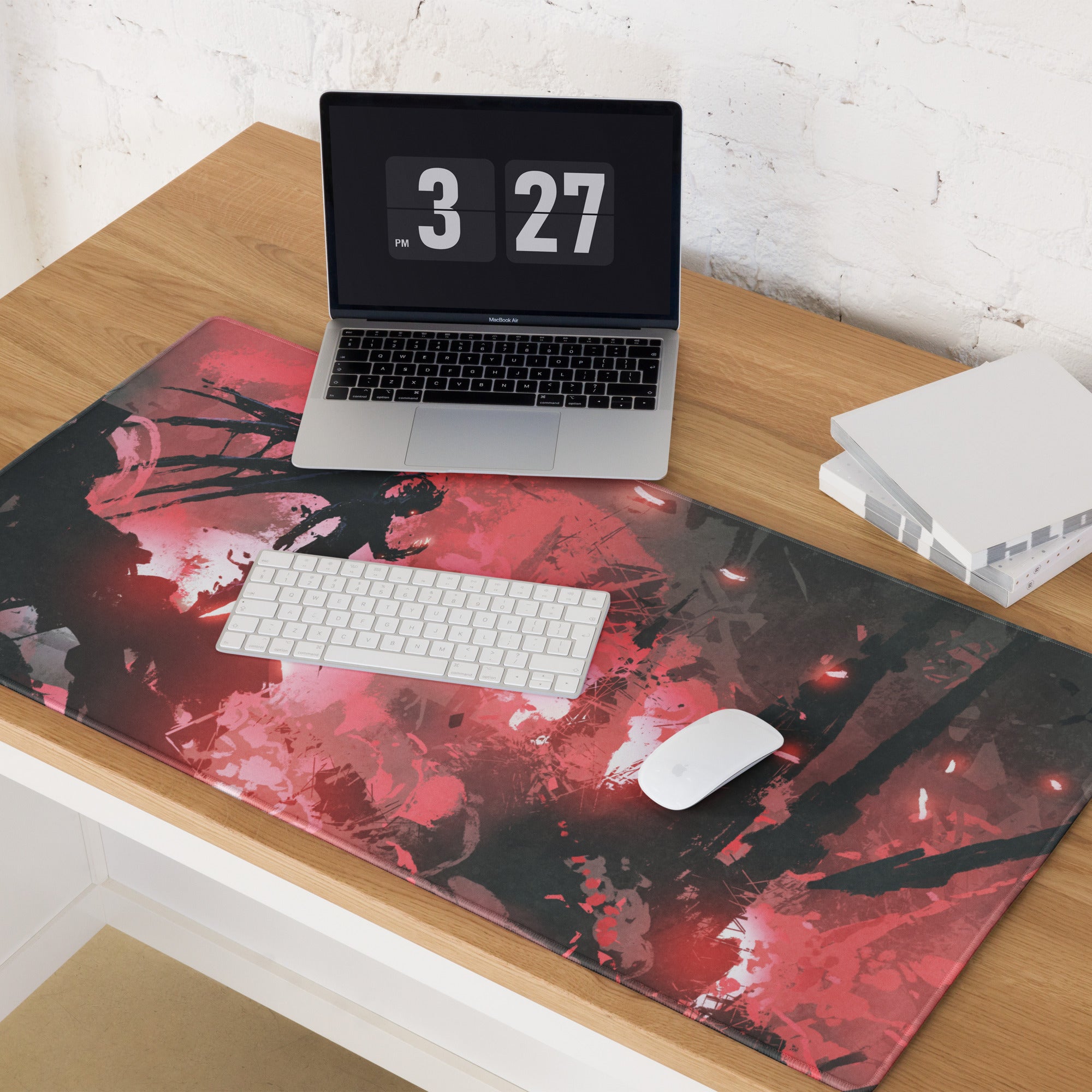 Gaming Mouse Pad Red And Black For Gaming Desk Modern Abstract Style Dynamic Esports Decor Digital Art
