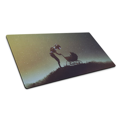 Space Gradient Galaxy Gaming Mouse Pad For Desk Setup Starry Night Sci-Fi Art Digital Illustration