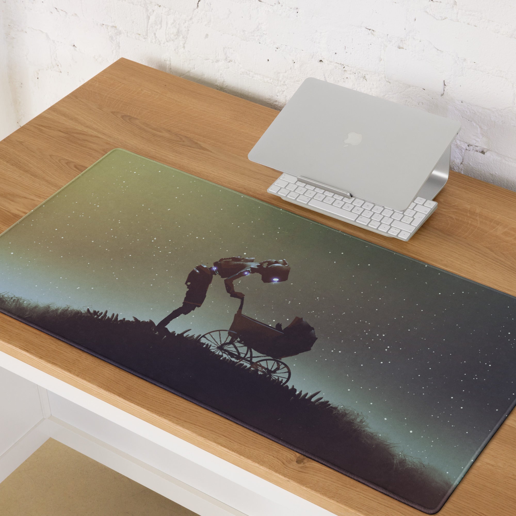 Space Gradient Galaxy Gaming Mouse Pad For Desk Setup Starry Night Sci-Fi Art Digital Illustration