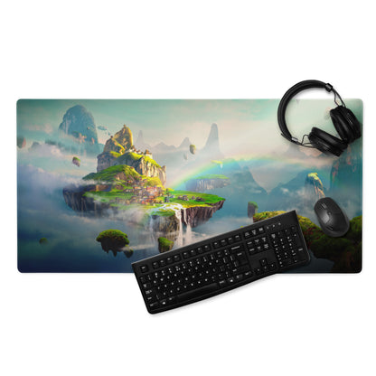 Gaming Mouse Pad Blue Teal Fantasy Landscape For Gaming Desk Style Immersive Mood Digital Artwork