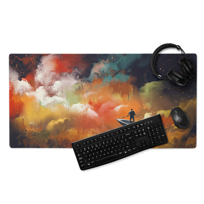 Gamer Mouse Pad Orange Blue Teal For Gaming Desk Abstract Art Epic Cinematic Mood Digital Painting
