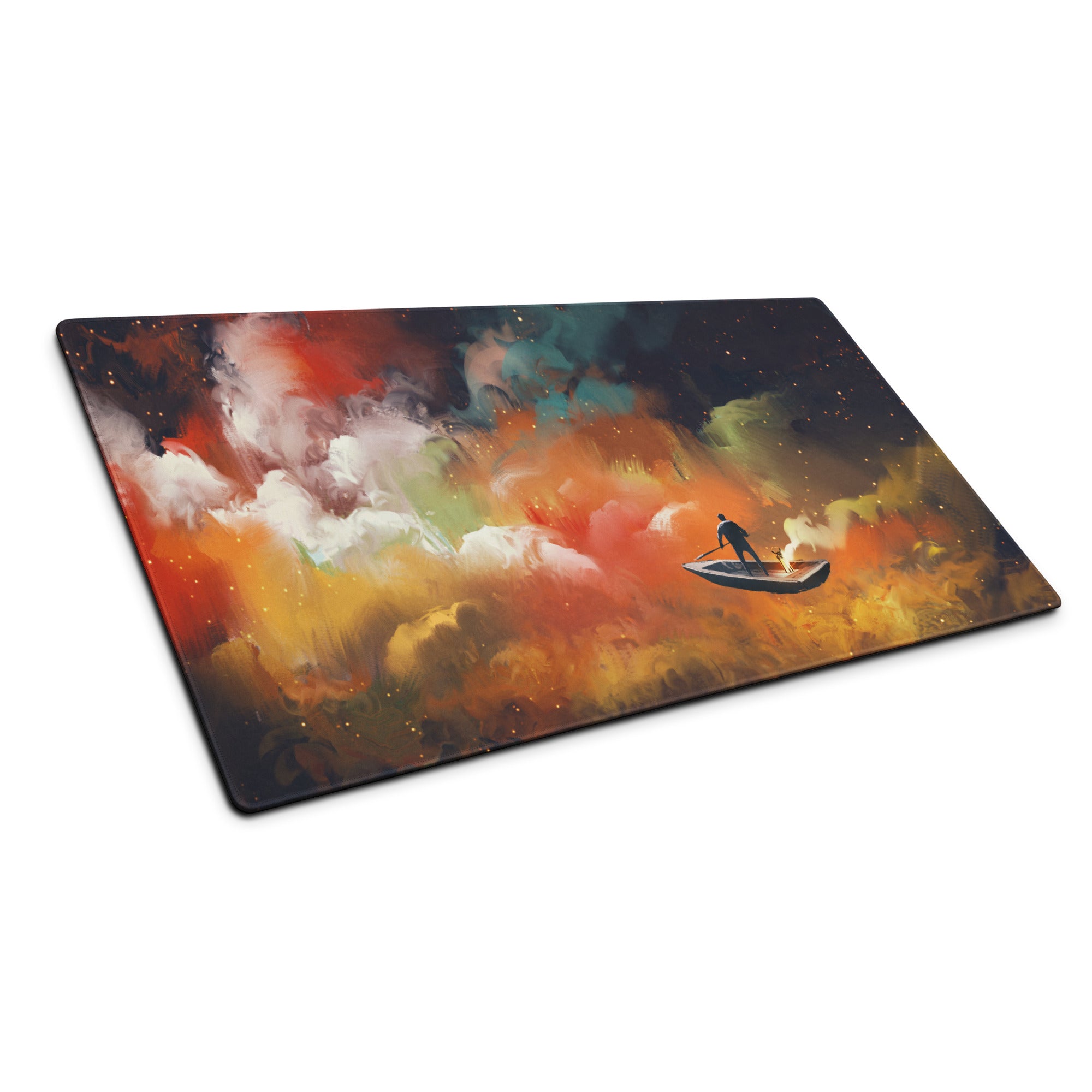Gamer Mouse Pad Orange Blue Teal For Gaming Desk Abstract Art Epic Cinematic Mood Digital Painting