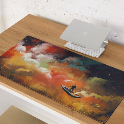 Gamer Mouse Pad Orange Blue Teal For Gaming Desk Abstract Art Epic Cinematic Mood Digital Painting