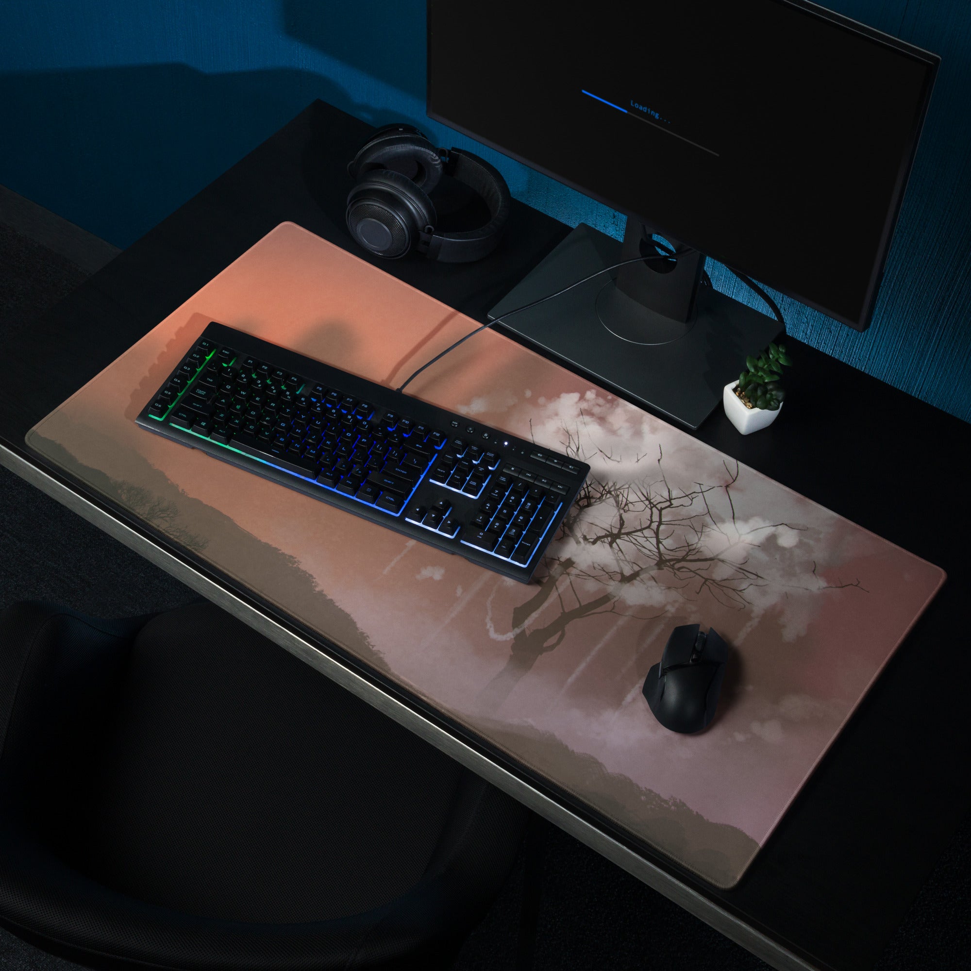 Gamer Mouse Pad Red Orange Sky Large Desk Mat For Gaming Setup Landscape Photography