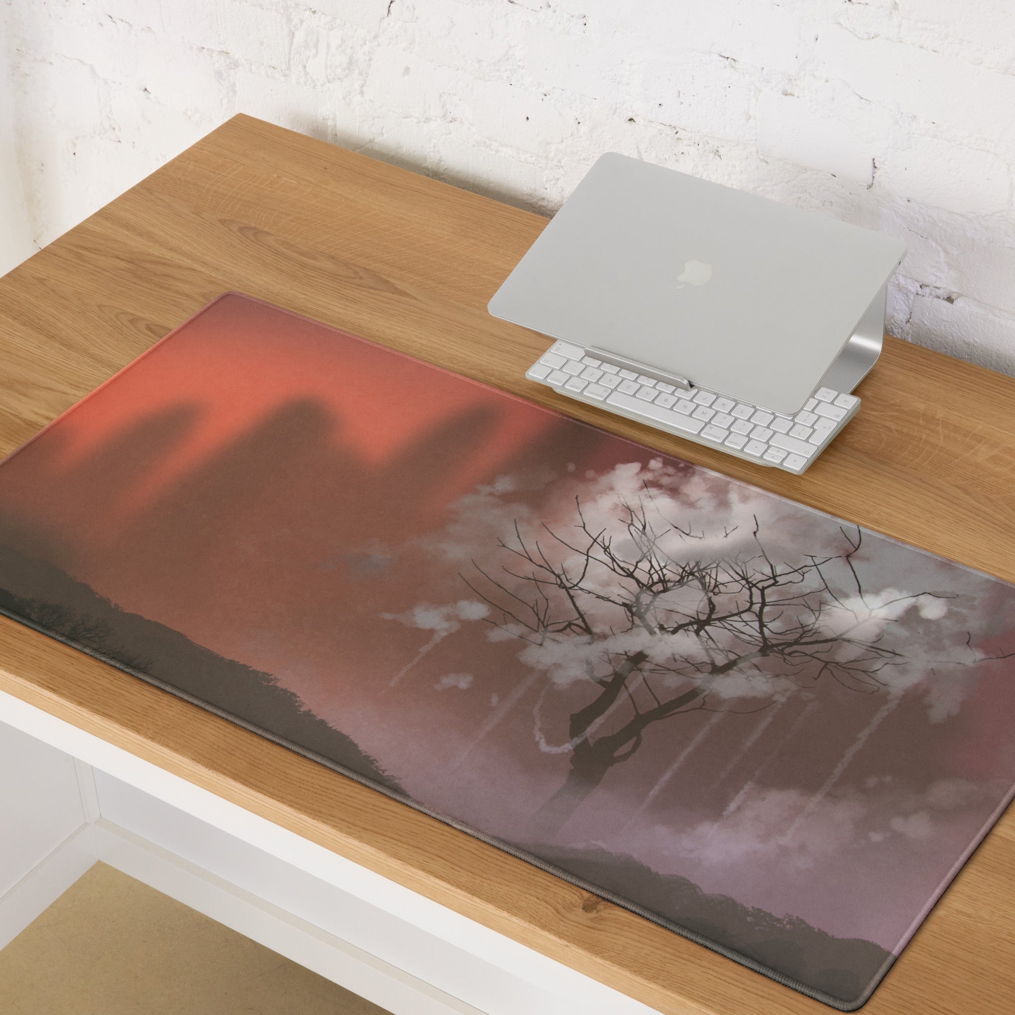 Gamer Mouse Pad Red Orange Sky Large Desk Mat For Gaming Setup Landscape Photography