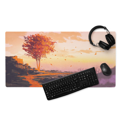 Gaming Mouse Pad Large Sunset Landscape In Orange Pink Purple For Desk Setup Modern Gradient Art