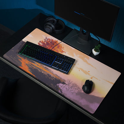 Gaming Mouse Pad Large Sunset Landscape In Orange Pink Purple For Desk Setup Modern Gradient Art