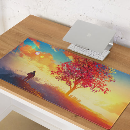 Gaming Mouse Pad Multicolor Sunset Blues Oranges For Desk Setup Vibrant Landscape Art Style