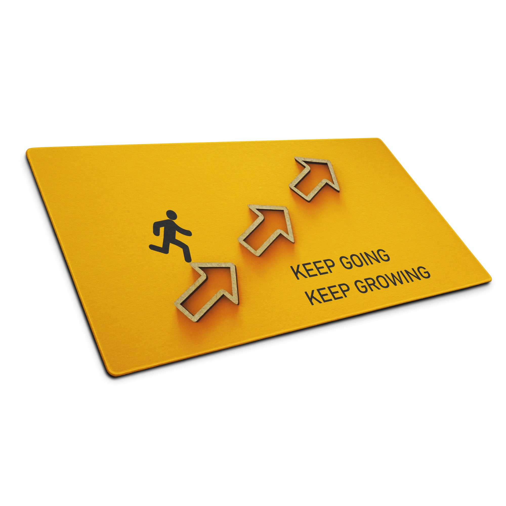 Yellow Motivational Mouse Pad Printed Keep Going Keep Growing Desk Accessory For Home Office Modern Minimal