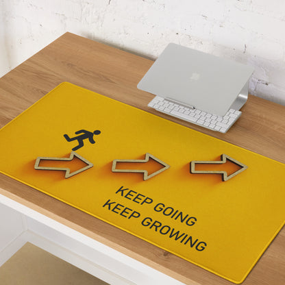 Yellow Motivational Mouse Pad Printed Keep Going Keep Growing Desk Accessory For Home Office Modern Minimal