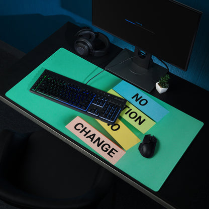 Green Motivational Mouse Pad With No Action Sticky Notes Design Large Non Slip Desk Mat For Gaming And Productivity