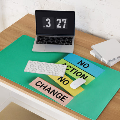 Green Motivational Mouse Pad With No Action Sticky Notes Design Large Non Slip Desk Mat For Gaming And Productivity