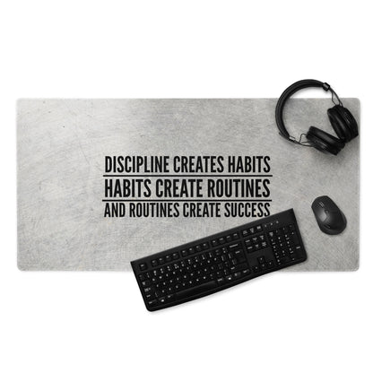 Motivational Quote Mouse Pad Silver Gray Desk Mat For Office And Gaming Modern Industrial Style Typography
